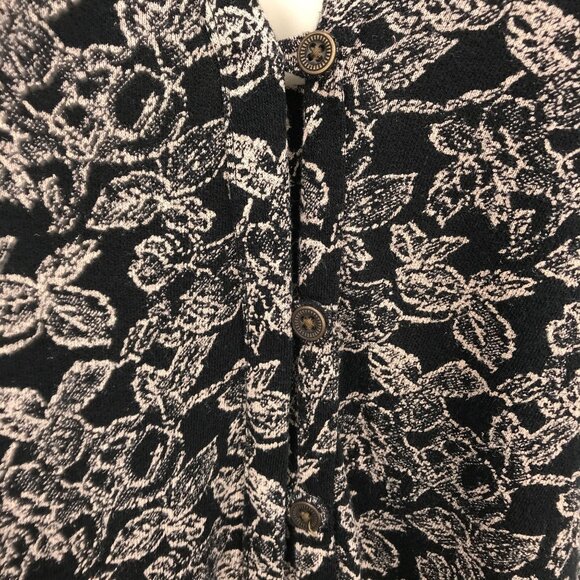 Lucky Brand Womens Black Floral Button Front Balloon Long Sleeve Blouse Size S - Picture 3 of 9
